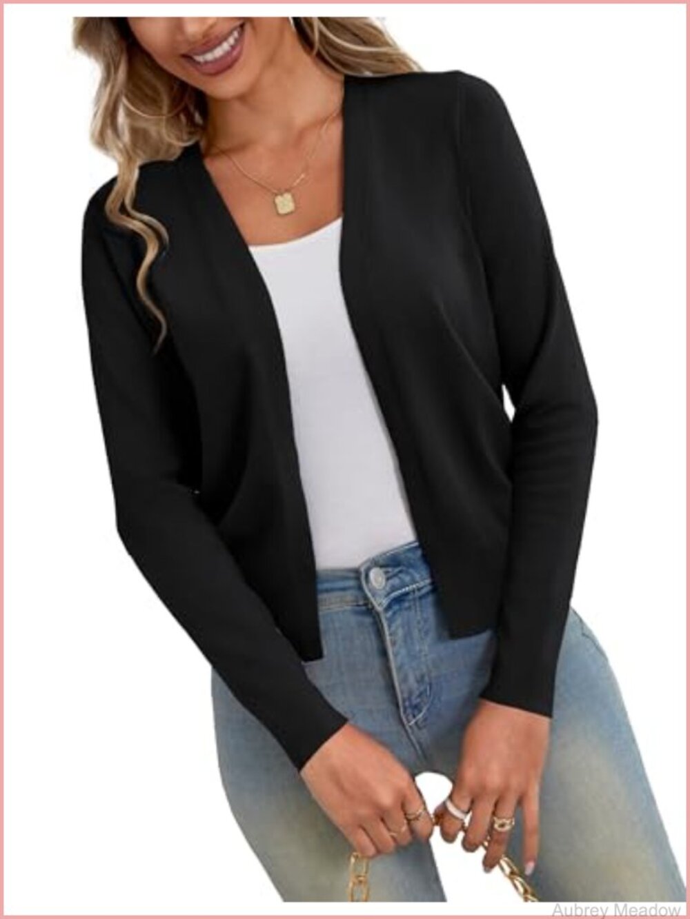 Women's Shrug Cardigan Open Front Lightweight Knit Ribbed Long Sleeve Sweater